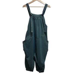 Monthorigin Overall Jumpsuit Romper Harem O/S Washed Blue Hippie Rustic Cottage